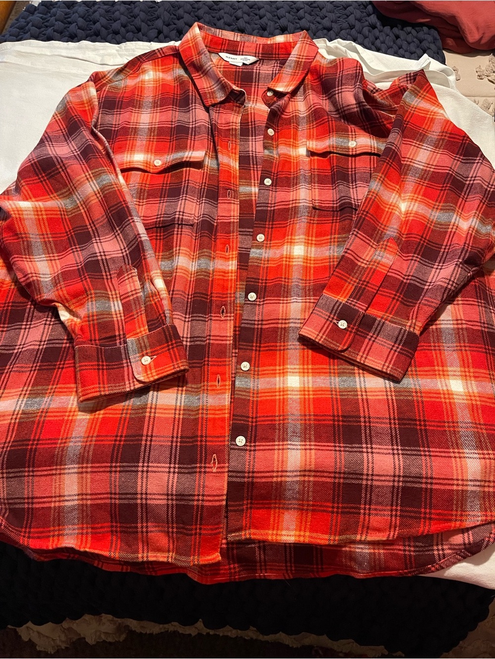 Classic Red Plaid Flannel Women’s Shirt - Long-Sleeve